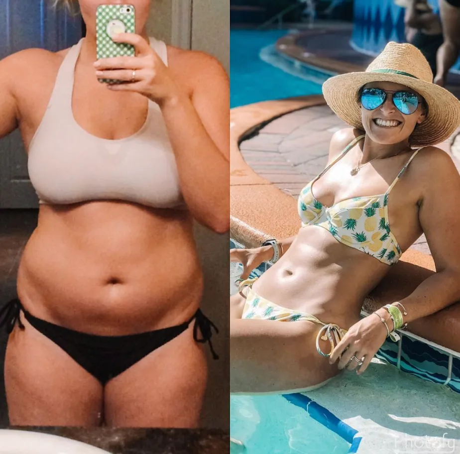 Jenna's journey - before and after pic