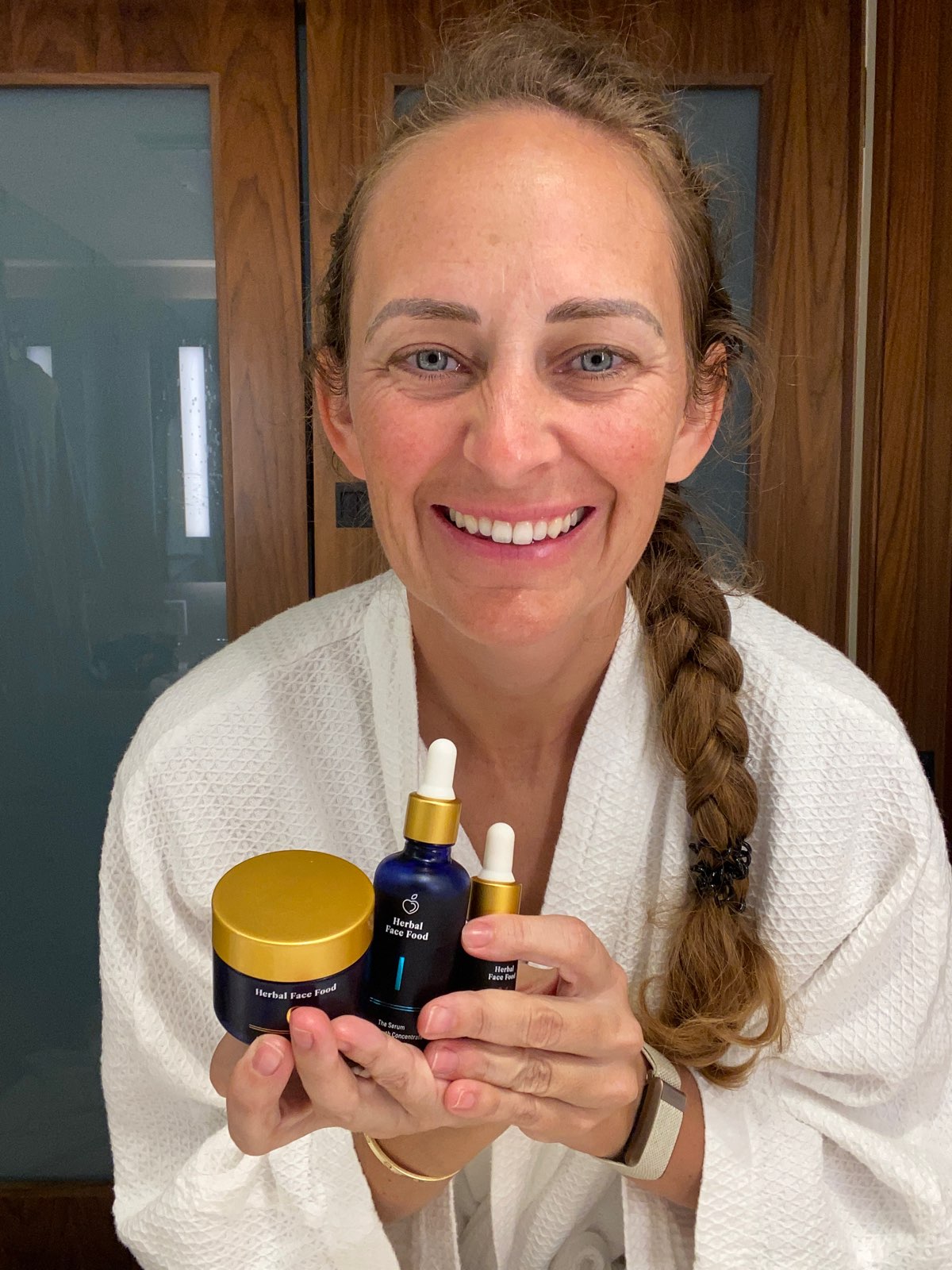 Maren holding Herbal Face Food  Supplements